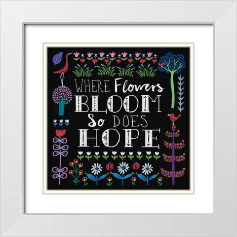 Bright Folklore Inspiration II White Modern Wood Framed Art Print with Double Matting by Wild Apple Portfolio