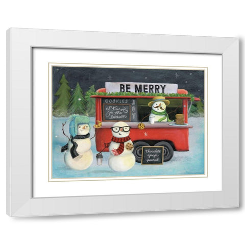 Christmas on Wheels III Light White Modern Wood Framed Art Print with Double Matting by Urban, Mary