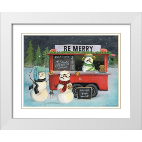 Christmas on Wheels III Light White Modern Wood Framed Art Print with Double Matting by Urban, Mary