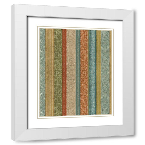 Tribal Dots Color Pattern White Modern Wood Framed Art Print with Double Matting by Brissonnet, Daphne