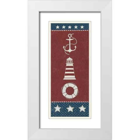 Coastal Americana Panel I White Modern Wood Framed Art Print with Double Matting by Brown, David Carter