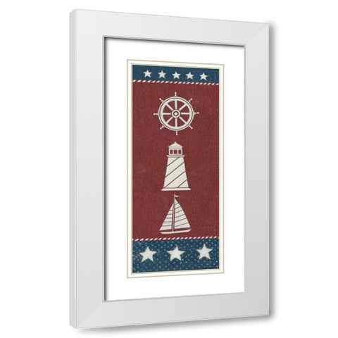 Coastal Americana Panel II White Modern Wood Framed Art Print with Double Matting by Brown, David Carter