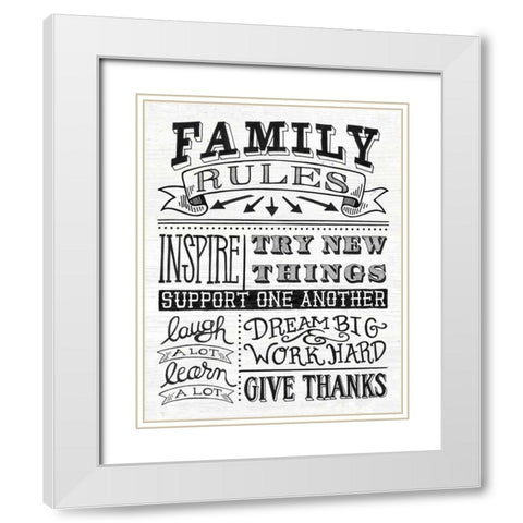 Family Rules II White Modern Wood Framed Art Print with Double Matting by Urban, Mary