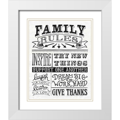 Family Rules II White Modern Wood Framed Art Print with Double Matting by Urban, Mary
