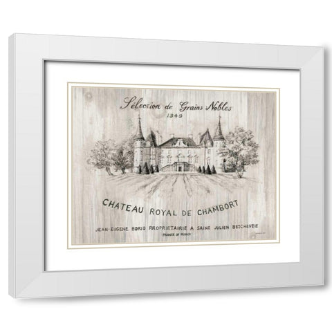 Chateau Chambort on Wood White Modern Wood Framed Art Print with Double Matting by Nai, Danhui