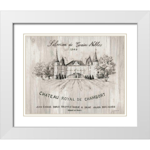 Chateau Chambort on Wood White Modern Wood Framed Art Print with Double Matting by Nai, Danhui