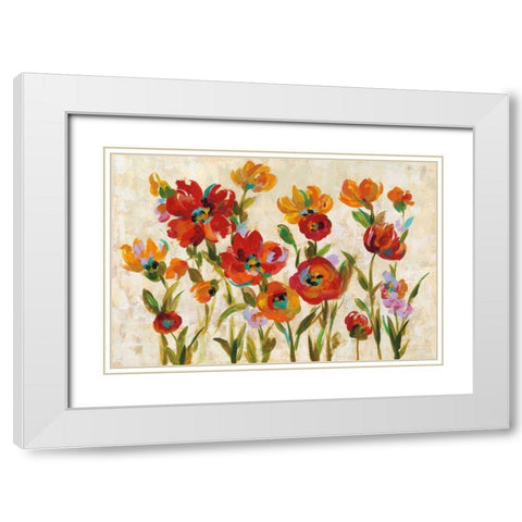 July in the Garden I Cream White Modern Wood Framed Art Print with Double Matting by Vassileva, Silvia