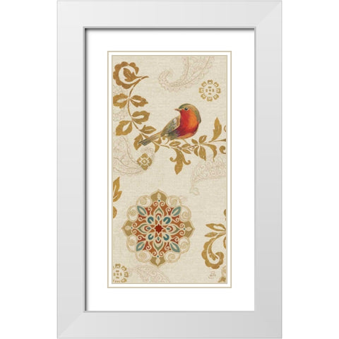 Bird Rainbow Red Panel White Modern Wood Framed Art Print with Double Matting by Brissonnet, Daphne