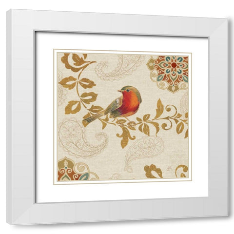 Bird Rainbow Red White Modern Wood Framed Art Print with Double Matting by Brissonnet, Daphne