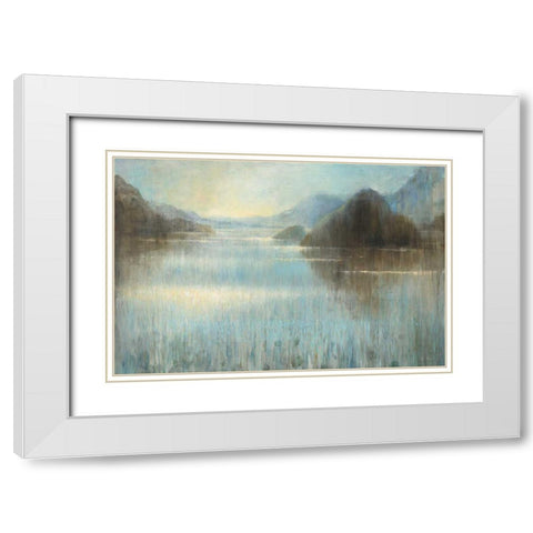 Through the Mist Crop White Modern Wood Framed Art Print with Double Matting by Nai, Danhui