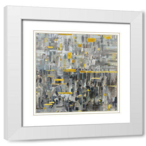 Reflections Square White Modern Wood Framed Art Print with Double Matting by Nai, Danhui