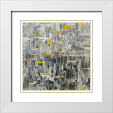 Reflections Square White Modern Wood Framed Art Print with Double Matting by Nai, Danhui