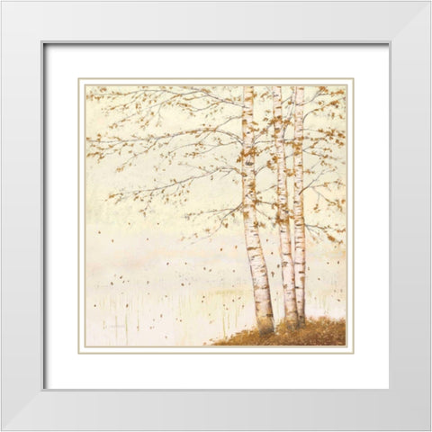 Golden Birch II Off White White Modern Wood Framed Art Print with Double Matting by Wiens, James