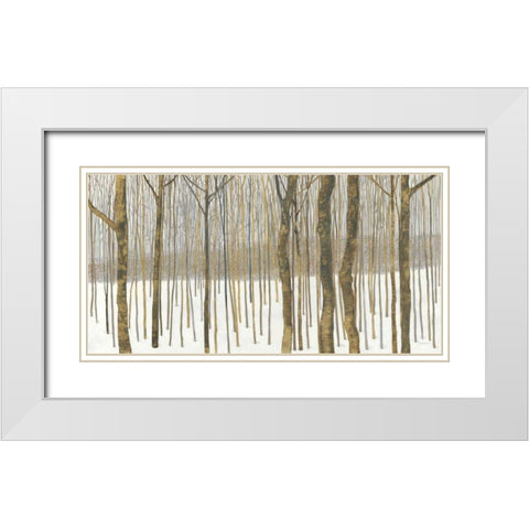 Woods in Winter Gold White Modern Wood Framed Art Print with Double Matting by Lovell, Kathrine