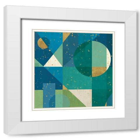 Geo Contour II White Modern Wood Framed Art Print with Double Matting by Charron, Veronique