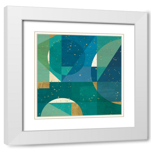 Geo Contour III White Modern Wood Framed Art Print with Double Matting by Charron, Veronique