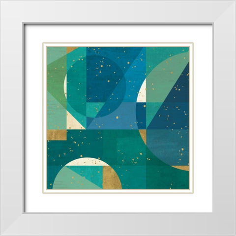 Geo Contour III White Modern Wood Framed Art Print with Double Matting by Charron, Veronique