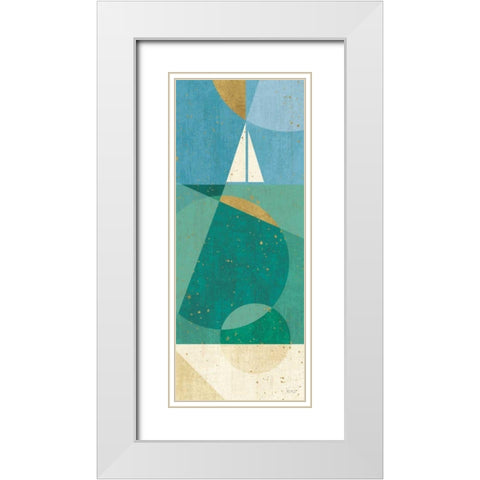 Seascape II White Modern Wood Framed Art Print with Double Matting by Charron, Veronique