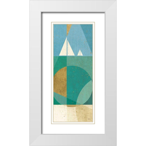 Seascape III White Modern Wood Framed Art Print with Double Matting by Charron, Veronique