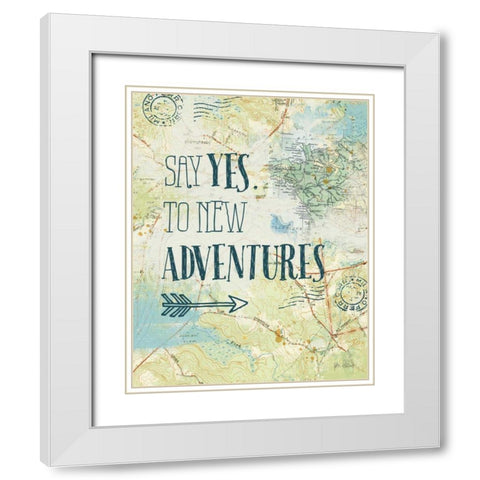 Map Sentiments II White Modern Wood Framed Art Print with Double Matting by Pertiet, Katie
