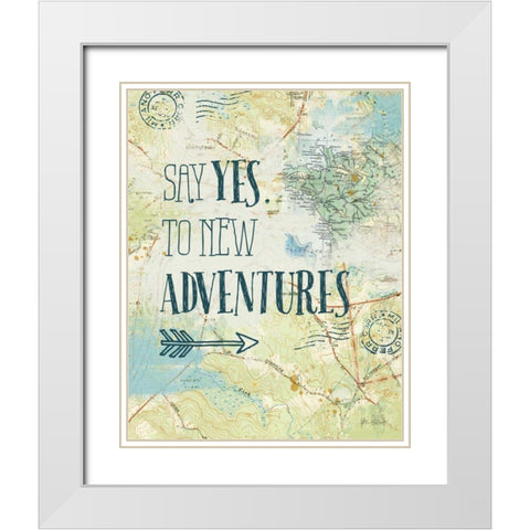 Map Sentiments II White Modern Wood Framed Art Print with Double Matting by Pertiet, Katie
