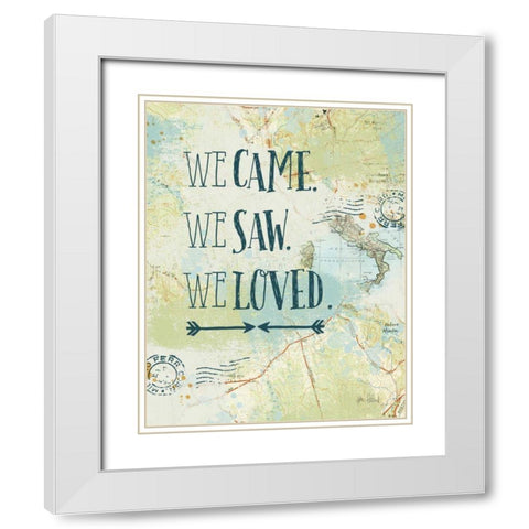 Map Sentiments III White Modern Wood Framed Art Print with Double Matting by Pertiet, Katie
