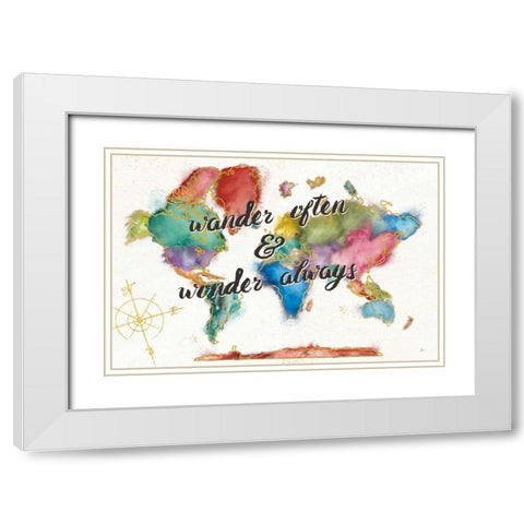 Colorful World I White Modern Wood Framed Art Print with Double Matting by Aiken, Jess