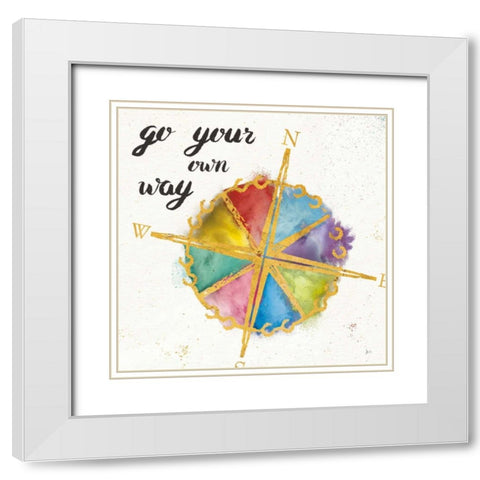 Colorful World II White Modern Wood Framed Art Print with Double Matting by Aiken, Jess