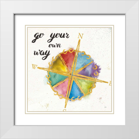 Colorful World II White Modern Wood Framed Art Print with Double Matting by Aiken, Jess