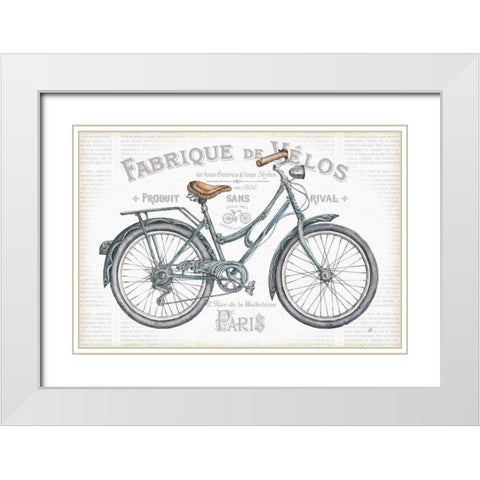 Bicycles I White Modern Wood Framed Art Print with Double Matting by Brissonnet, Daphne