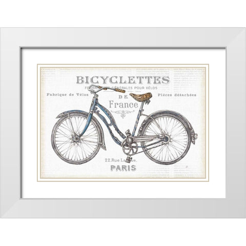 Bicycles II White Modern Wood Framed Art Print with Double Matting by Brissonnet, Daphne