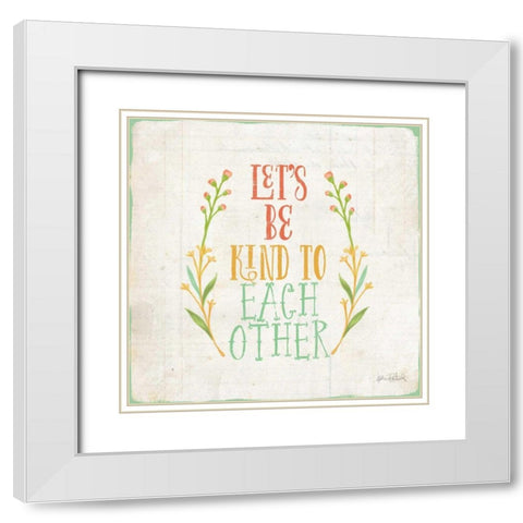 Be Kind I White Modern Wood Framed Art Print with Double Matting by Pertiet, Katie