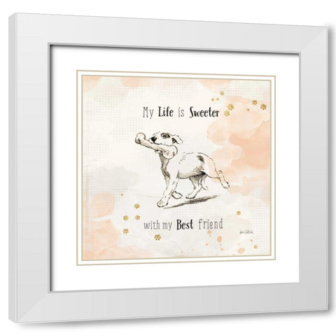 Furry Friends II White Modern Wood Framed Art Print with Double Matting by Pertiet, Katie