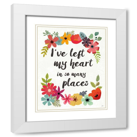 Words and Petals II White Modern Wood Framed Art Print with Double Matting by Aiken, Jess