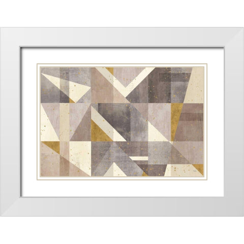 Framework I White Modern Wood Framed Art Print with Double Matting by Charron, Veronique