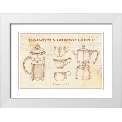 Authentic Coffee I White Modern Wood Framed Art Print with Double Matting by Brissonnet, Daphne