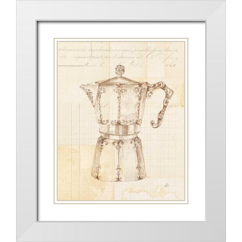 Authentic Coffee III White Modern Wood Framed Art Print with Double Matting by Brissonnet, Daphne