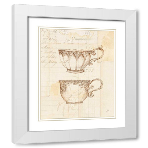 Authentic Coffee V White Modern Wood Framed Art Print with Double Matting by Brissonnet, Daphne