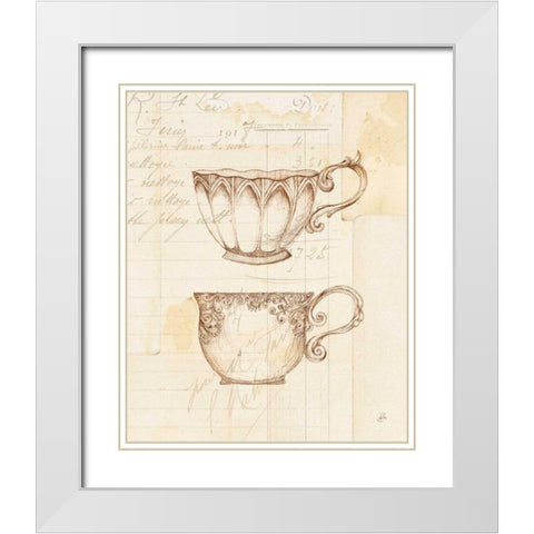Authentic Coffee V White Modern Wood Framed Art Print with Double Matting by Brissonnet, Daphne