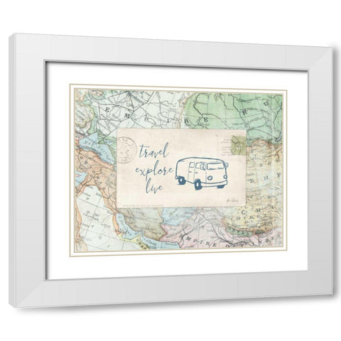 Travel Posts II White Modern Wood Framed Art Print with Double Matting by Pertiet, Katie