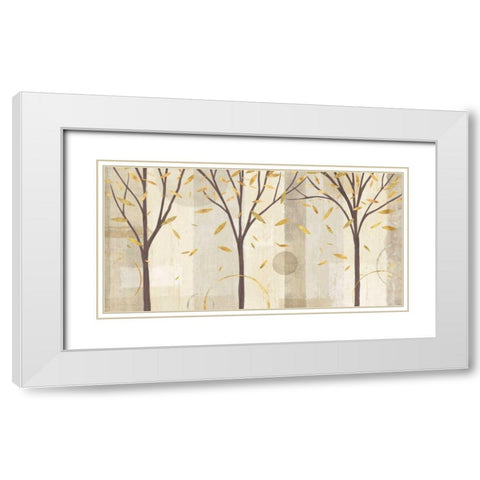 Watercolor Forest Gold I White Modern Wood Framed Art Print with Double Matting by Charron, Veronique