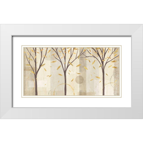 Watercolor Forest Gold I White Modern Wood Framed Art Print with Double Matting by Charron, Veronique