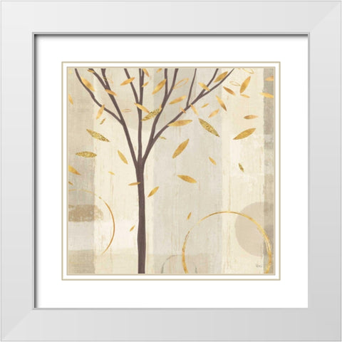 Watercolor Forest Gold IV White Modern Wood Framed Art Print with Double Matting by Charron, Veronique