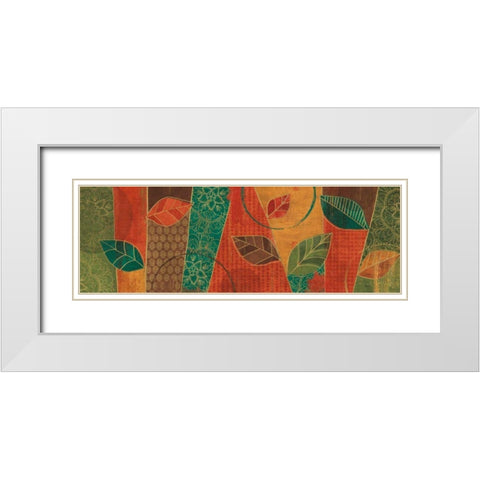 Bohemian Leaves IV White Modern Wood Framed Art Print with Double Matting by Charron, Veronique