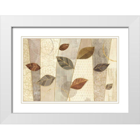 Bohemian Leaves I Neutral White Modern Wood Framed Art Print with Double Matting by Charron, Veronique
