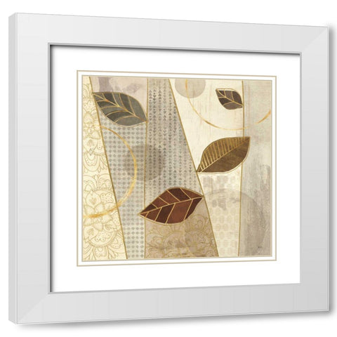 Bohemian Leaves III Neutral White Modern Wood Framed Art Print with Double Matting by Charron, Veronique