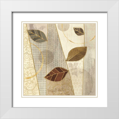 Bohemian Leaves III Neutral White Modern Wood Framed Art Print with Double Matting by Charron, Veronique