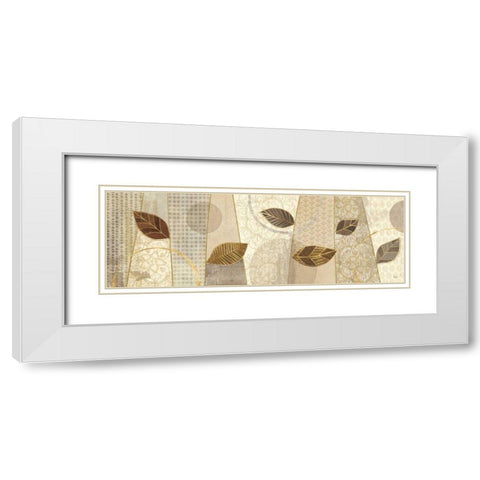 Bohemian Leaves V Neutral White Modern Wood Framed Art Print with Double Matting by Charron, Veronique