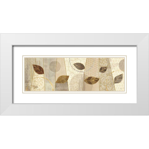 Bohemian Leaves V Neutral White Modern Wood Framed Art Print with Double Matting by Charron, Veronique