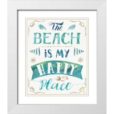 Love and the Beach II White Modern Wood Framed Art Print with Double Matting by Aiken, Jess